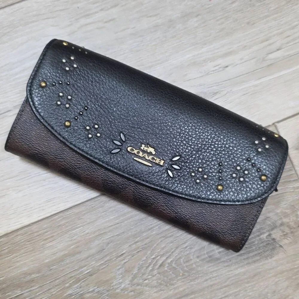 Coach Lexy Shoulder Bag with Rivets + Matching Wallet